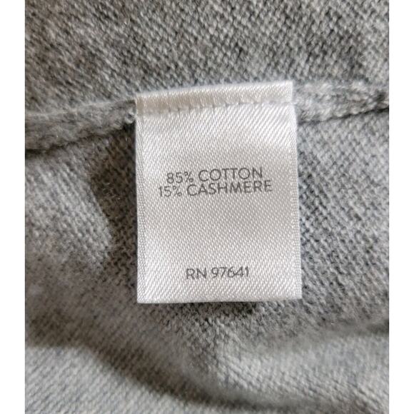 J Jill Pure Jill Long Sleeve Cotton Cashmere Gray Cardigan Sweater L Petite - Picture 4 of 7